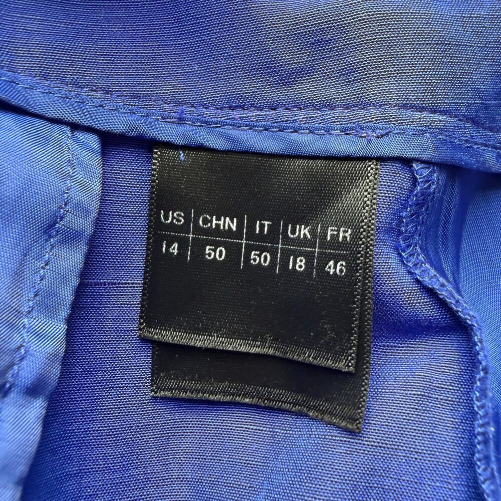 Lafayette 148 Blue Ryerson Silk Linen Bermuda Shorts Size 14 - Picture 5 of 7